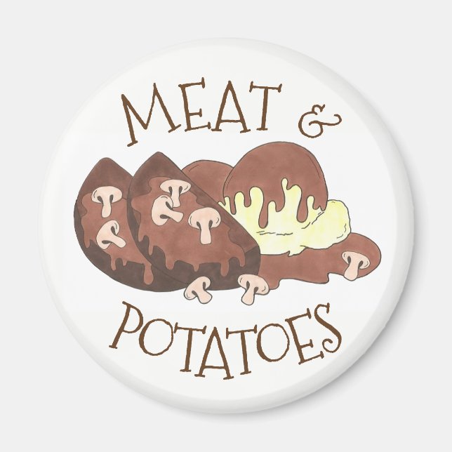 Kött & Potatis Mushroom Gravy Middag Meatloaf Food Magnet (Framsidan)