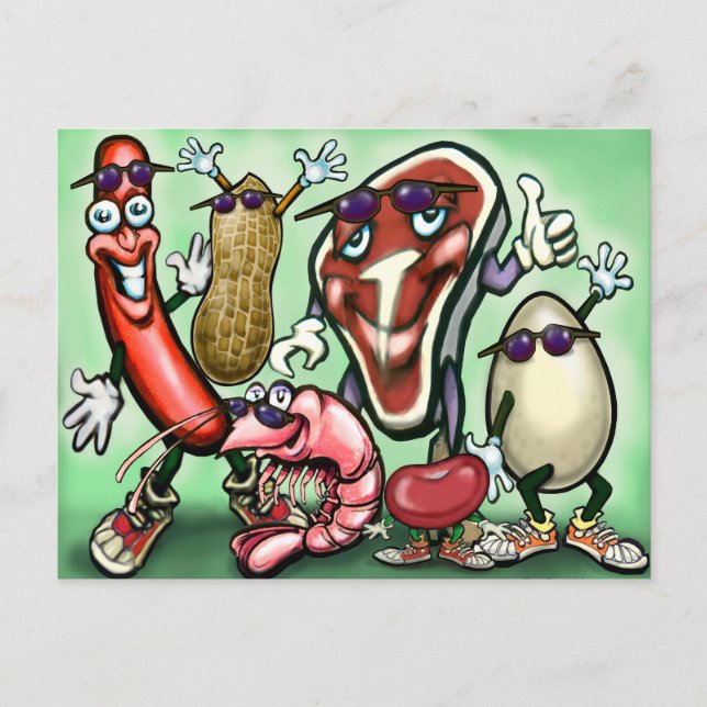 Kött Protein Food Group Vykort (Framsida)