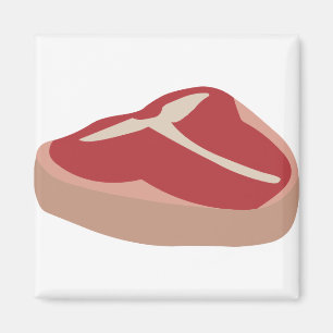 Kött Raw Steak Fresh Protein Gris Chop Beefsteak Magnet