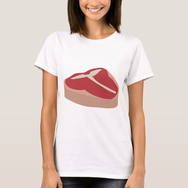 Kött Raw Steak Fresh Protein Gris Chop Beefsteak T Shirt (Framsida)