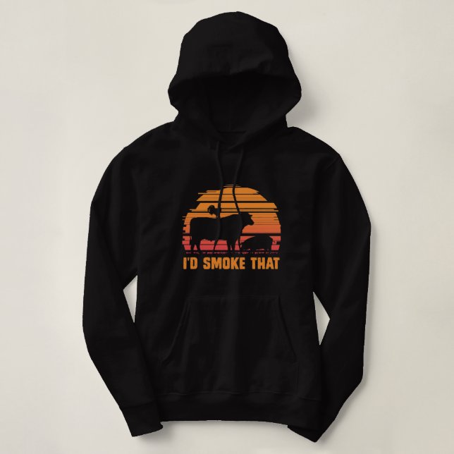 Kött Rökbarbecue Chef Steak Grilling BBQ T Shirt (Design framsida)
