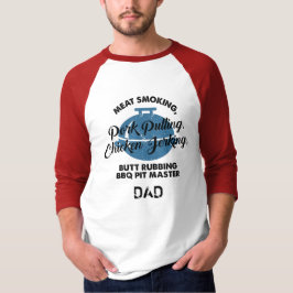 Kött Rökning BBQ Pit Master Pappa Fars Dag Anpassa T Shirt