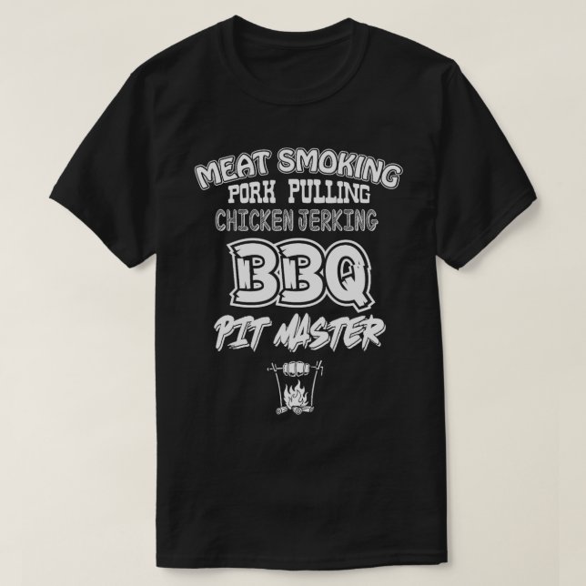 Kött Rökpit Master BBQ Manar Funny T Shirt (Design framsida)