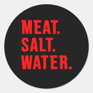 Kött Salt Vatten Runt Klistermärke