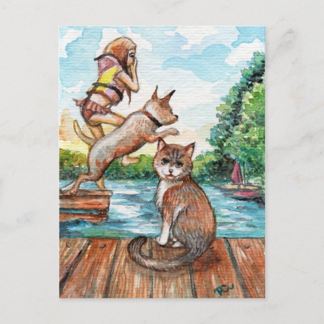 Kött vid kustdockan vykort (Framsida)