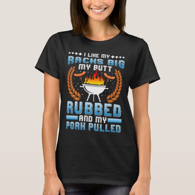 Köttälskare Jag Gillar Mina Ryggar Stora Pulled Po T Shirt (Framsida)