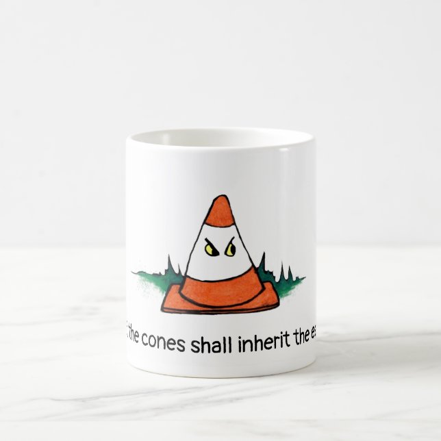 kottar som är roliga, trafikerar kotten, mugg (Center)