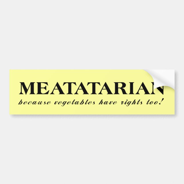 Köttatarian Grönsaker Roligt Bildäckslapp Humor Bildekal (Framsidan)