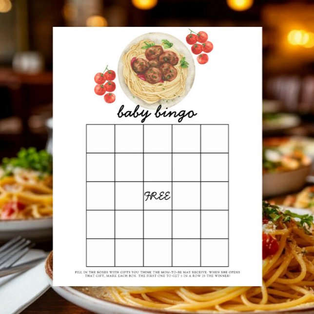 Köttbullar - Baby shower bingo spel (Skapare uppladdad)