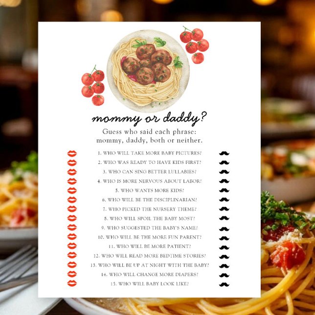Köttbullar - mamma eller pappa baby shower spel (Skapare uppladdad)