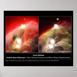 KotteNebula NGC 2264 Hubble som är synlig vs. Poster