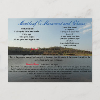 Köttfärslimpa & Macaroni och ost Vykort