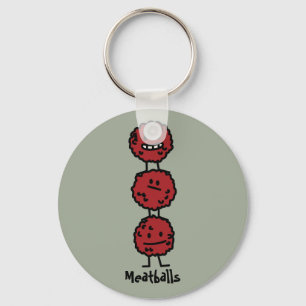 Köttkulor Meatball staplade ovanpå varandra Nyckelring