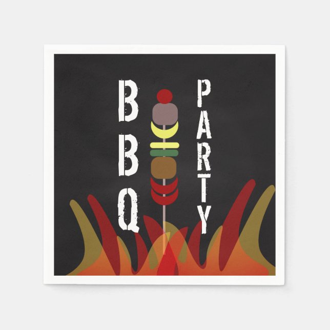 Köttspett BBQ Grillfest  Pappersservett (Framsidan)