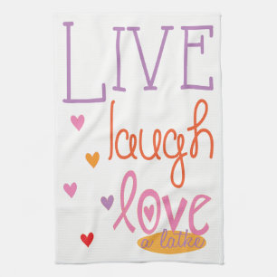 Kötttorn "Live Laugh Kärlek a Latke Towel" Kökshandduk