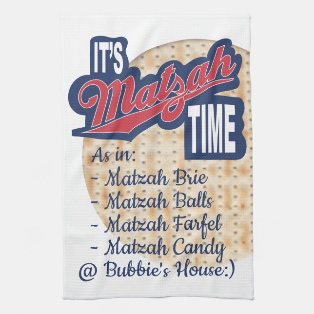 Kötttorn "Pesach IT's Matzah TIME" Kökshandduk (Vertikal)