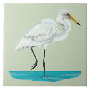 Kotuku White heron Kakelplatta