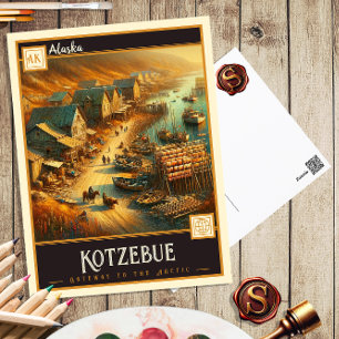 Kotzebue, Alaska Postkort för Vintage Vykort