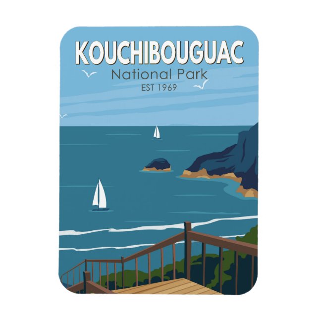 Kouchibouguac National Park Canada Vintage Art Magnet (Vertikal)