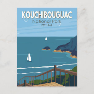 Kouchibouguac National Park Canada Vintage Art Vykort