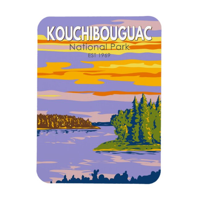 Kouchibouguac National Park Travel Art Vintage Magnet (Vertikal)