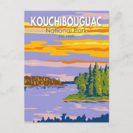 Kouchibouguac National Park Travel Art Vintage Vykort