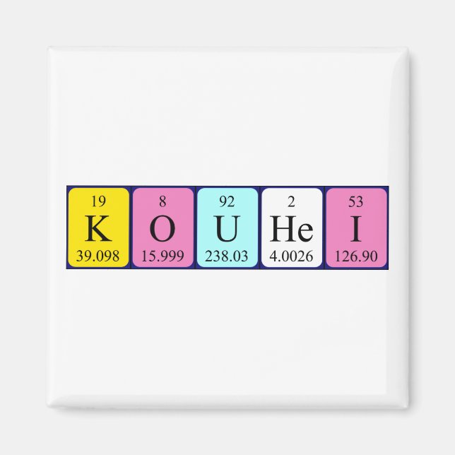 Kouhei periodiskt bord namn magnet (Framsidan)