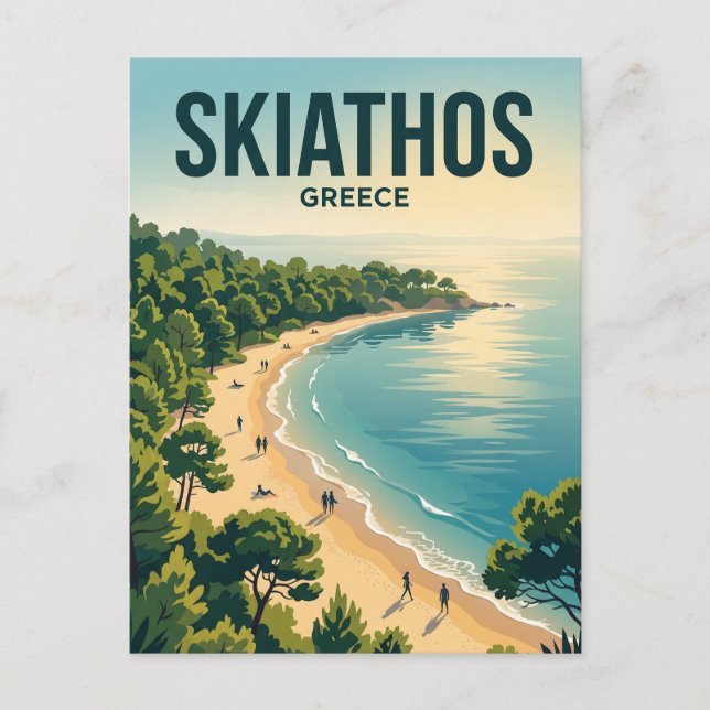 Koukounaries strand Grekland Vykort (Framsida)