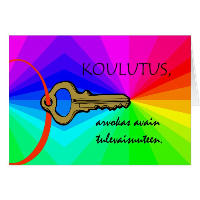 Koulutus, Education, Teacher Apprecition, finska Hälsningskort (Framsidan Horizontal)