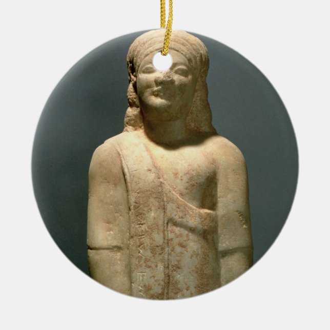 Kouros Dionysermos, grek, arkaisk period, c.600 B Julgransprydnad Keramik (Framsidan)