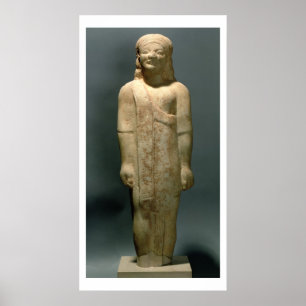 Kouros Dionysermos, grek, arkaisk period, c.600 B Poster