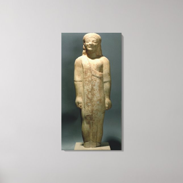 Kouros Dionysermos, grekiska, Archaic Period, c.60 Canvastryck (Framsida)