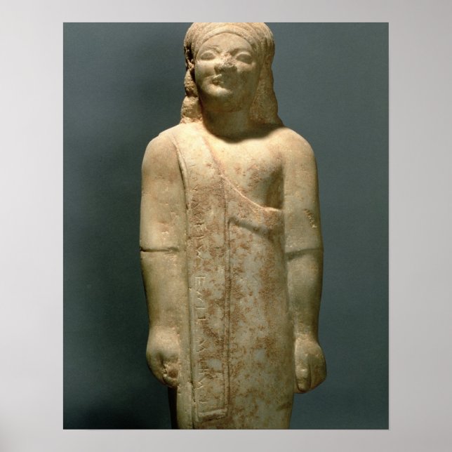 Kouros Dionysermos, grekiska, Archaic Period, c.60 Poster (Framsidan)