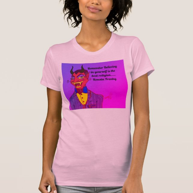 Kousin Freaky Djävulen Kom ihåg T Shirt (Framsida)