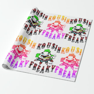 Kousin Freaky Logotyp clown Presentpapper