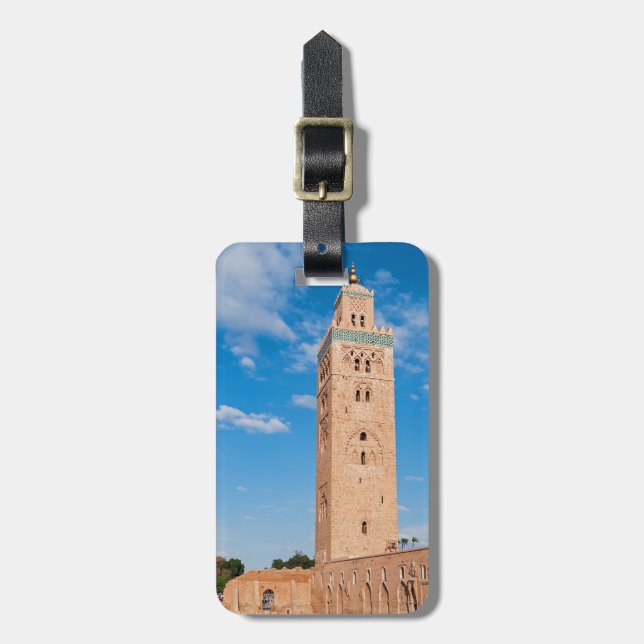Koutoubia-moskén - Marrakech, Marocko Bagagebricka (Vertikal Framsida)