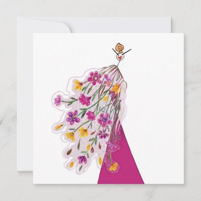 Koutymöbler Blommig Klänning Glam Mode Konst Kort (Framsida)