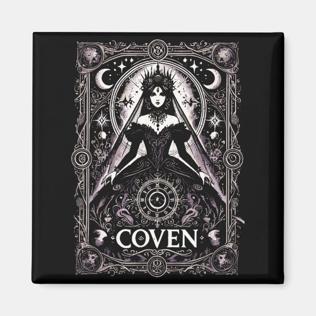 Kov gothisk häxa möhippa hedniskt wicca magnet (Framsidan)