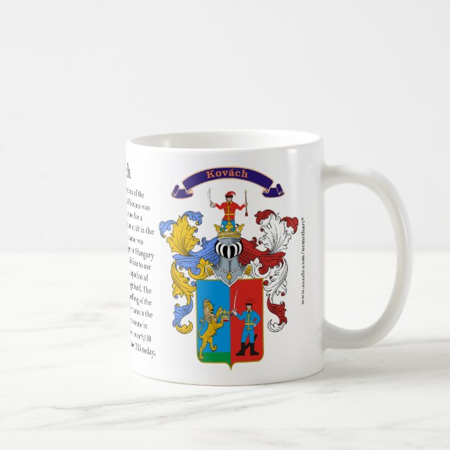 Kovach, historien, det menande och vapenskölden kaffemugg (Höger)