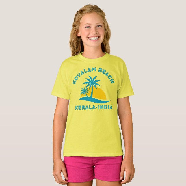 KOVALAM BEACH-KERALA INDIA T SHIRT (Hel framsida)