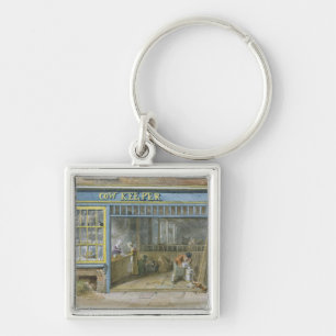 Kovårdare, 1825 fyrkantig silverfärgad nyckelring