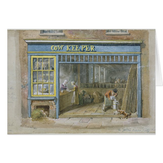 Kovårdare, 1825 hälsningskort (Framsidan Horizontal)