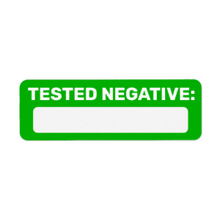 Kovid Negativ Skriva på etikett Returadress Etikett