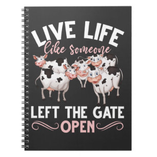 Kow Älskare Farm Animal Humor Heifer Farming Joke Anteckningsbok
