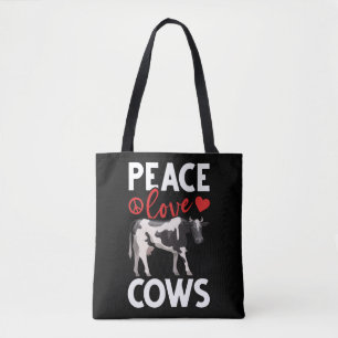 Kow Älskare Peace Farm Animal Humor Tygkasse