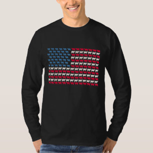 Kow American Flagga Heifer US 4:e juli: Farm Cattl T Shirt