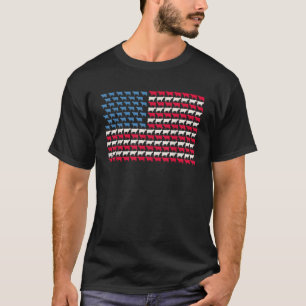 Kow American Flagga Heifer US 4:e juli: Farm Cattl T Shirt