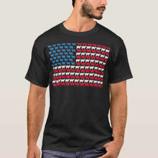 Kow American Flagga Heifer USA 4:e Julgården T Shirt