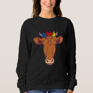 Kow Ansikte Puzzle Biet Autism Awareness Farm Anim T Shirt