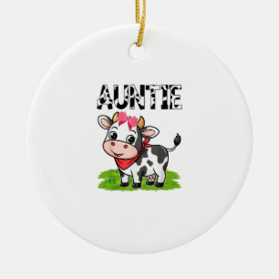 Kow Auntie Birthday Family Matching Girl Boy Farm Julgransprydnad Keramik